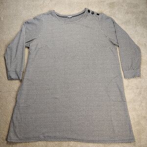 Studio 1886 Black and White Herringbone Shift Dress Women's Size 2X/2T (22W-24W)